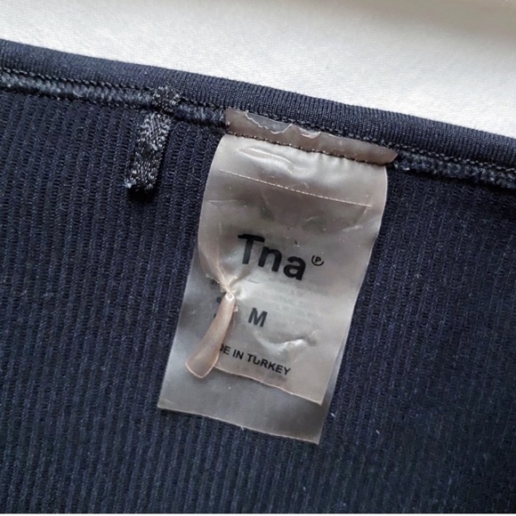 Aritzia TNA Black Squared Neck Ribbed Sports Bra - Picture 6 of 8